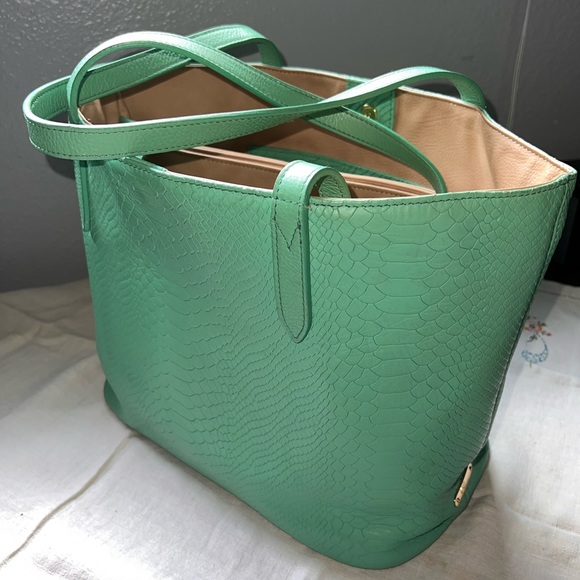 💚 GiGi New York Python Embossed Women's Tote Bag, Handbag, Purse! LN Excellent! - Picture 5 of 11